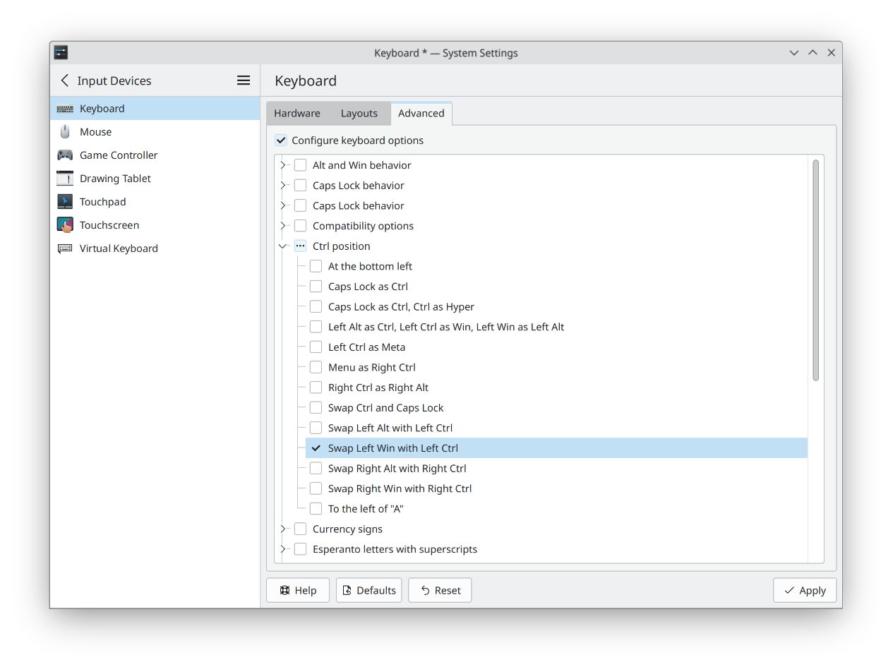 KDE Keyboard Layout Customization